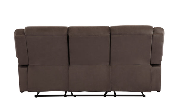 English Elm Global Transitional Microfiber Sofa Brown Upholstered with Lumbar Support, Stainless Steel Base, Plush Foam B05777780