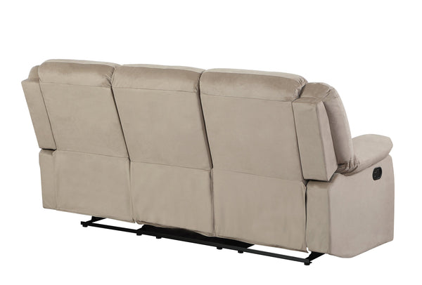 English Elm Global Top Grain Italian Leather Power Reclining Loveseat with USB Charger, Chrome Legs, High-Density Foam Cushioning Beige B05777777