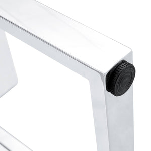 English Elm A Minimalist White Patterned Mdf Dining Table with Sleek Stainless Steel Base W1151S03652