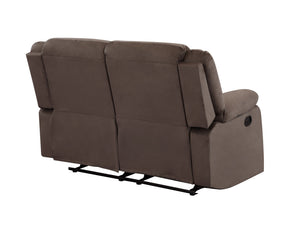 English Elm Global Top Grain Italian Leather Power Reclining Loveseat with USB Charger, Chrome Legs, High-Density Foam Cushioning Brown B05777779