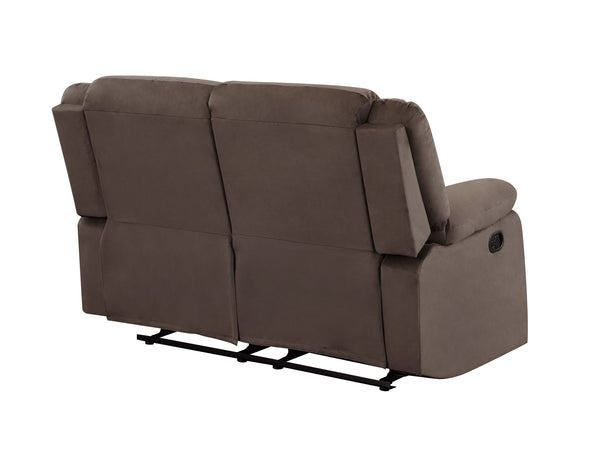 English Elm Global Top Grain Italian Leather Power Reclining Loveseat with USB Charger, Chrome Legs, High-Density Foam Cushioning Brown B05777779