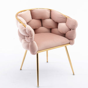 English Elm Luxury Velvet Accent Chairs Set of 2 with Gold Legs for Bedroom or Vanity Pink W1170109319
