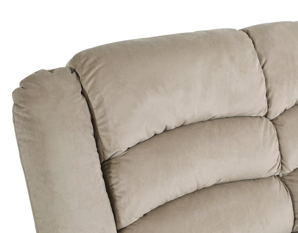 English Elm Global Transitional Microfiber Recliner Chair Beige with Lumbar Support, Stainless Steel Base, Plush Foam Comfort (48x40x42) B05777775