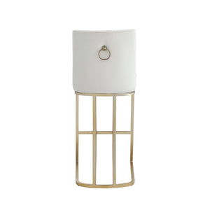English Elm Woker Velvet Counter Stool with Gold Tipped Black Metal Legs for Kitchen Island Creamy White W156769738