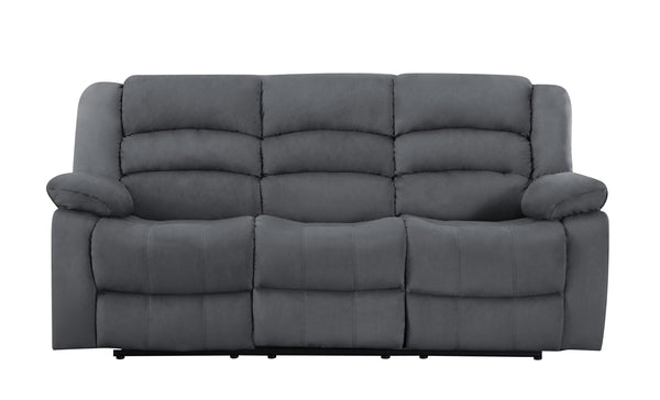 English Elm Global Transitional Microfiber Upholstered Sofa – Stylish Gray Comfort With Lumbar Support & Steel Base B05777783