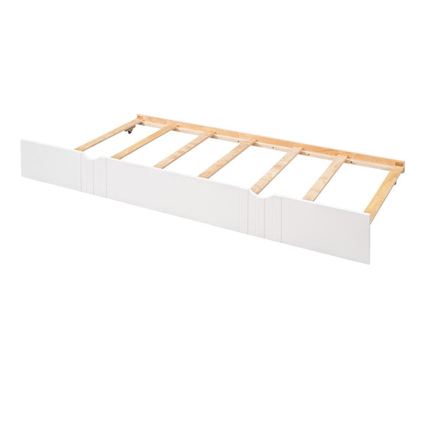 English Elm Full Size Pine Wood Daybed with Pull Out Twin Trundle for Guest or Living Room WF295131AAK