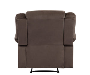 English Elm Global Genuine Italian Leather Power Recliner with USB, Stainless Steel Legs & High-Density Foam Cushioning Brown B05777778