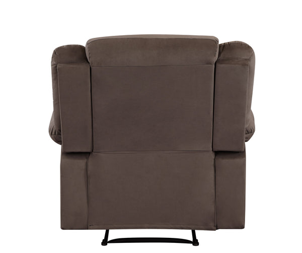 English Elm Global Genuine Italian Leather Power Recliner with USB, Stainless Steel Legs & High-Density Foam Cushioning Brown B05777778