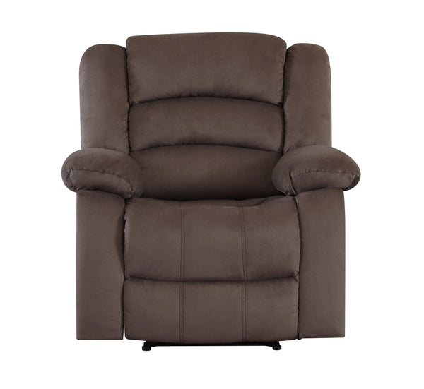 English Elm Global Genuine Italian Leather Power Recliner with USB, Stainless Steel Legs & High-Density Foam Cushioning Brown B05777778