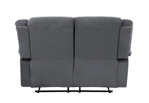 English Elm Global Stylish Transitional Microfiber Loveseat With Lumbar Support & Sleek Stainless Steel Base B05777782