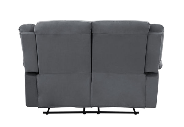 English Elm Global Stylish Transitional Microfiber Loveseat With Lumbar Support & Sleek Stainless Steel Base B05777782