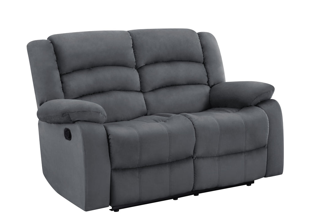 English Elm Global Stylish Transitional Microfiber Loveseat With Lumbar Support & Sleek Stainless Steel Base B05777782