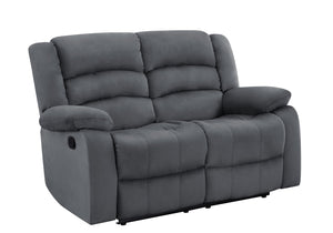 English Elm Global Stylish Transitional Microfiber Loveseat With Lumbar Support & Sleek Stainless Steel Base B05777782