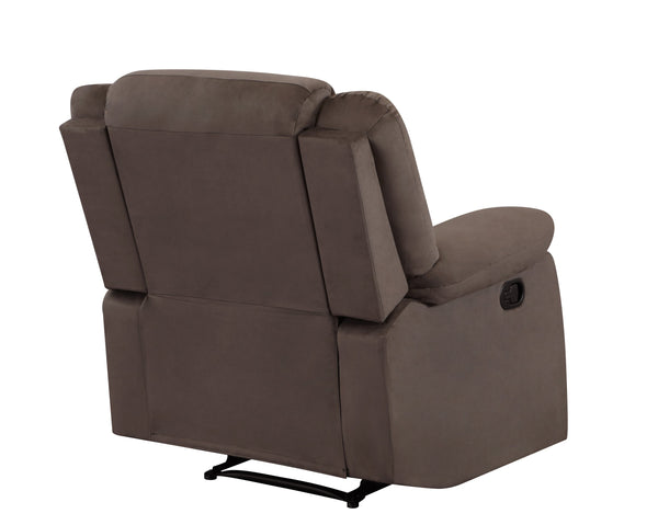 English Elm Global Genuine Italian Leather Power Recliner with USB, Stainless Steel Legs & High-Density Foam Cushioning Brown B05777778