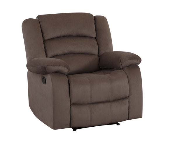English Elm Global Genuine Italian Leather Power Recliner with USB, Stainless Steel Legs & High-Density Foam Cushioning Brown B05777778