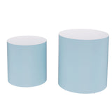 English Elm Upgrade Mdf Nesting Table Set Of 2, Mutifunctional For Living Room/Small Space,No Need Assembly,Baby Blue