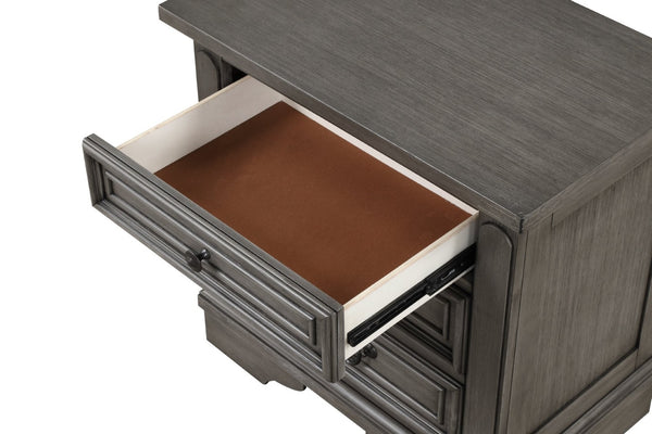 English Elm Traditional 5-Piece Queen Bedroom Set In Rustic Gray - Classic Design With Ample Storage Solutions B009S00998-GIGA