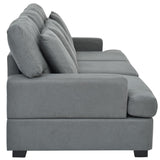 English Elm 3 Seat Sofa With Removable Back and Seat Cushions and 4 Comfortable Pillows