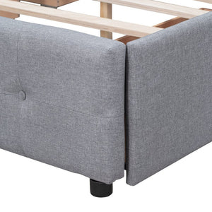 English Elm Upholstered Queen Storage Bed Tufted Linen Headboard Four Drawers No Box Spring LP100114AAN