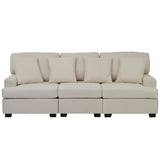 Hearth and Haven U_Style 3 Seat Sofa with Removable Back and Seat Cushions and 4 Comfortable Pillows WY000346AAA