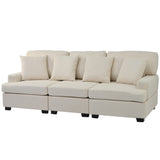 Hearth and Haven U_Style 3 Seat Sofa with Removable Back and Seat Cushions and 4 Comfortable Pillows WY000346AAA