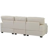 Hearth and Haven U_Style 3 Seat Sofa with Removable Back and Seat Cushions and 4 Comfortable Pillows WY000346AAA