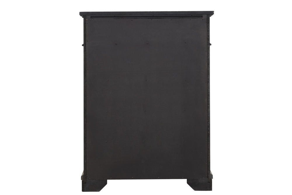 English Elm Grace Traditional 5-Drawer Chest in Rustic Gray — Engineered Hardwood, Full-Extension Slides, Elegant Storage B00978932