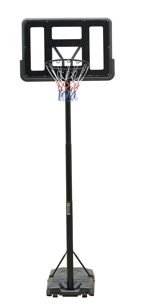 English Elm Portable Basketball Hoop Steel Frame 44 Inch Backboard Adjusts 6.6 to 10 Feet Outdoor W1408P358677