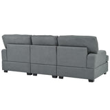 English Elm 3 Seat Sofa With Removable Back and Seat Cushions and 4 Comfortable Pillows