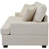 English Elm 3 Seat Sofa With Removable Back and Seat Cushions and 4 Comfortable Pillows