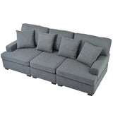 English Elm 3 Seat Sofa With Removable Back and Seat Cushions and 4 Comfortable Pillows