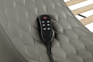 English Elm ZOYA Ultra-Modern Queen Bed with Massage Chaise, Bluetooth Speakers, USB Charging & Storage Gray B009S01666