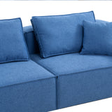 English Elm 4-Piece Upholstered Sectional Sofa In Blue