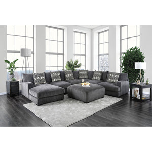 English Elm Living Massive Ottoman with Memory Foam Top, Cozy Chenille Upholstery, Solid Wood Legs, 42"x42" Gray 41 L x 41 W x 18 H B01179794