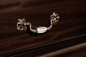 English Elm 1pc Nightstand Only Solid Wood 3-Drawer Traditional Nightstand with Antique Brass & Acrylic Accents Walnut 31.5 L x 20.5 W x 29 H B01179796