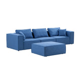 English Elm 4-Piece Upholstered Sectional Sofa In Blue