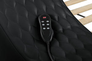 English Elm ZOYA King Bed Black — Smart Multifunctional Platform with Massage Chaise, Bluetooth, USB, Storage B009S01013