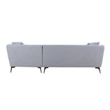 English Elm L-Shape Sectional Sofa Couch With Chaise,Metal Legs,Light Grey