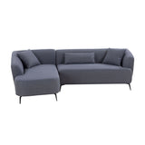 English Elm 102" L Shape Sectional Sofa Couch With Chaise Lounge For Living Room/ Office, Metal Legs,Dark Grey