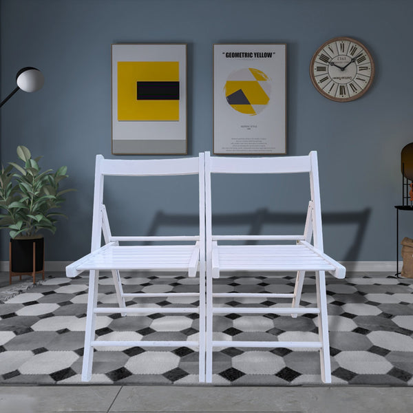 English Elm FOLDING Solid Wood Foldable Chair — Lightweight, Space-Saving, Durable Seating for Events & Home White W49553508