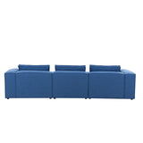 English Elm 4-Piece Upholstered Sectional Sofa In Blue