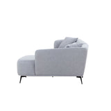 English Elm L-Shape Sectional Sofa Couch With Chaise,Metal Legs,Light Grey