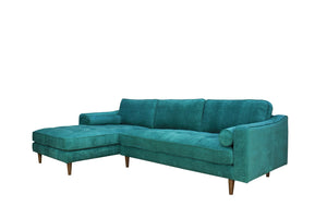 English Elm Anderson Left Arm Sectional Sofa Bold Upholstered Chaise for Open Living Spaces B054S00007