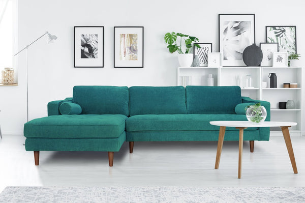 English Elm Anderson Left Arm Sectional Sofa Bold Upholstered Chaise for Open Living Spaces B054S00007