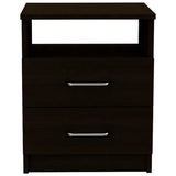 English Elm Brookeline 2-Drawer 1-Shelf Rectangle Nightstand Black Wengue