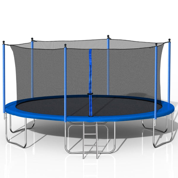 English Elm 14ft Backyard Trampoline Galvanized Steel Frame 360 Enclosure Net Ladder Included W28580537