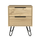 English Elm Light Oak 2-Drawer Rectangle Nightstand