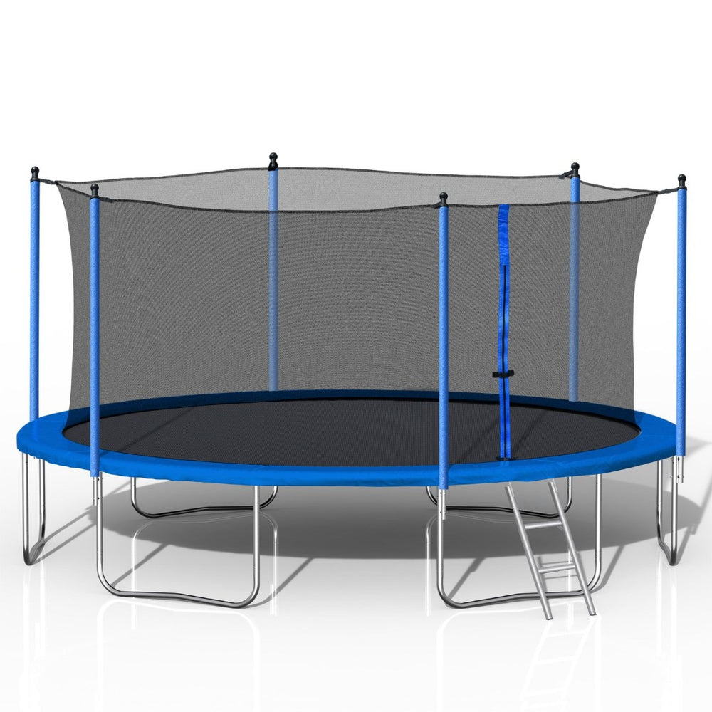 English Elm 14ft Backyard Trampoline Galvanized Steel Frame 360 Enclosure Net Ladder Included W28580537