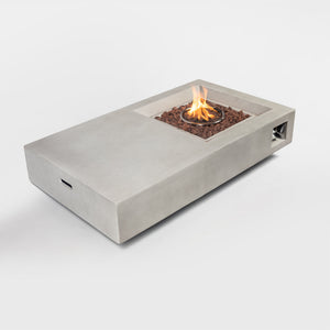 English Elm 60" 60" Propane Fire Pit Table 50000 BTU ETL Certified Stainless Burner Lava Rocks Rain Cover Included W85367025