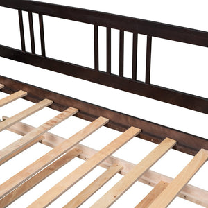 English Elm Twin Pine Wood Daybed with Roll-out Trundle Sleeper for Guest or Kids Room WF295030AAP